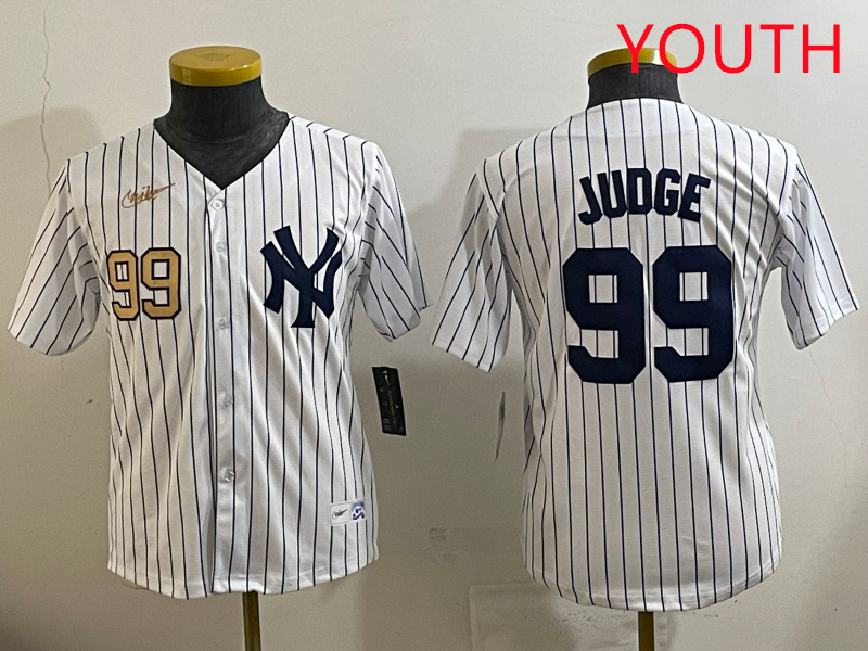 Youth New York Yankees 99 Judge White 2025 Nike MLB jersey style 22